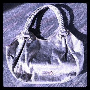 Silver Nine West Hobo Bag